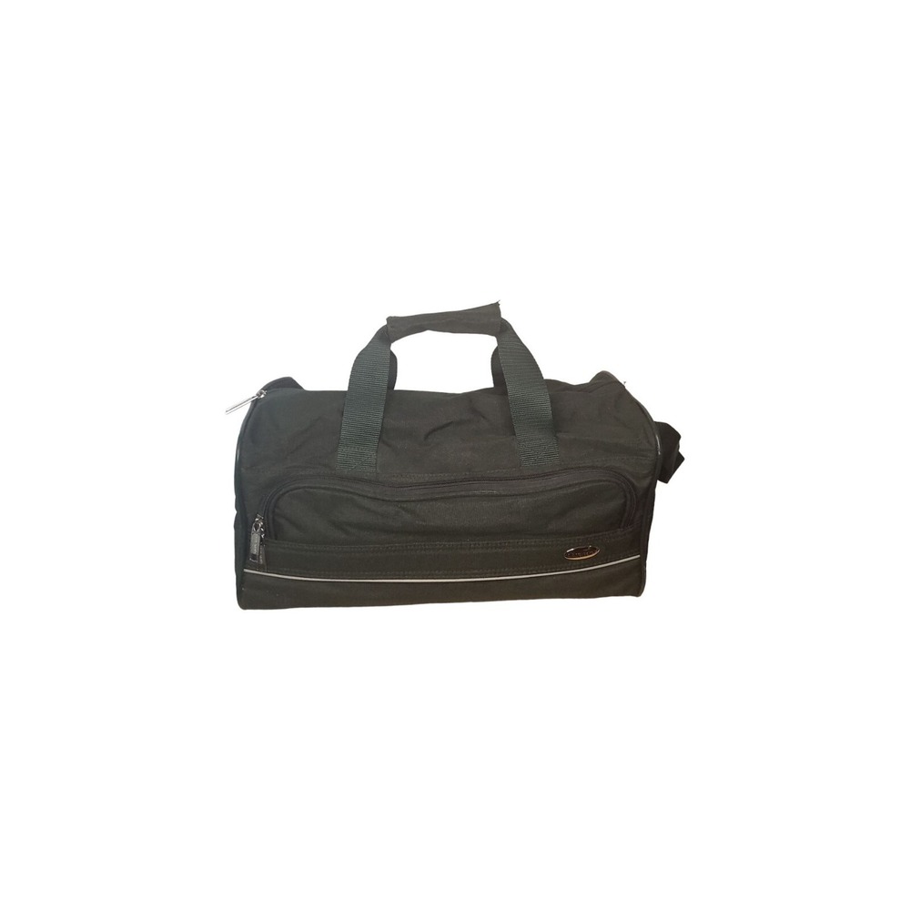 VTG Pierre Cardin Black Nylon Duffle Bag Carry On Gym Travel Weekender Luggage